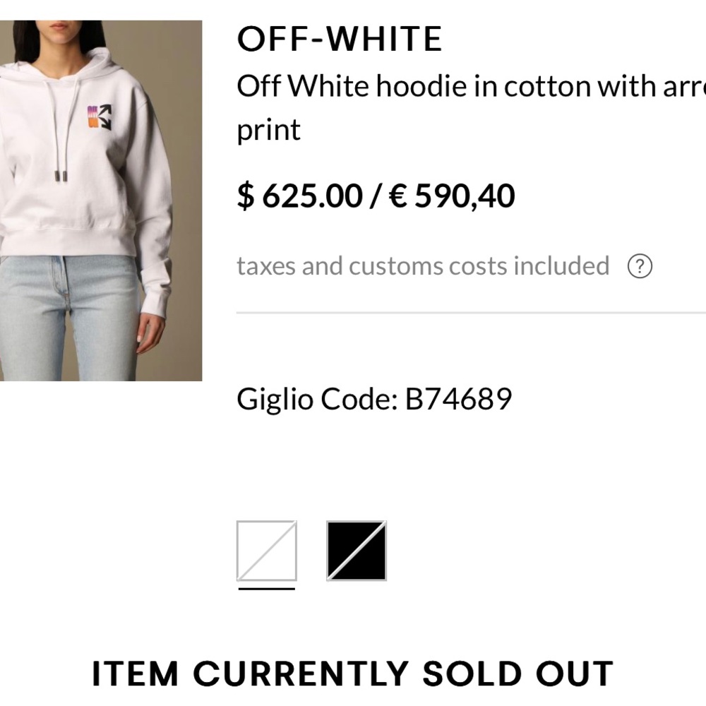 Off white cropped hoodie